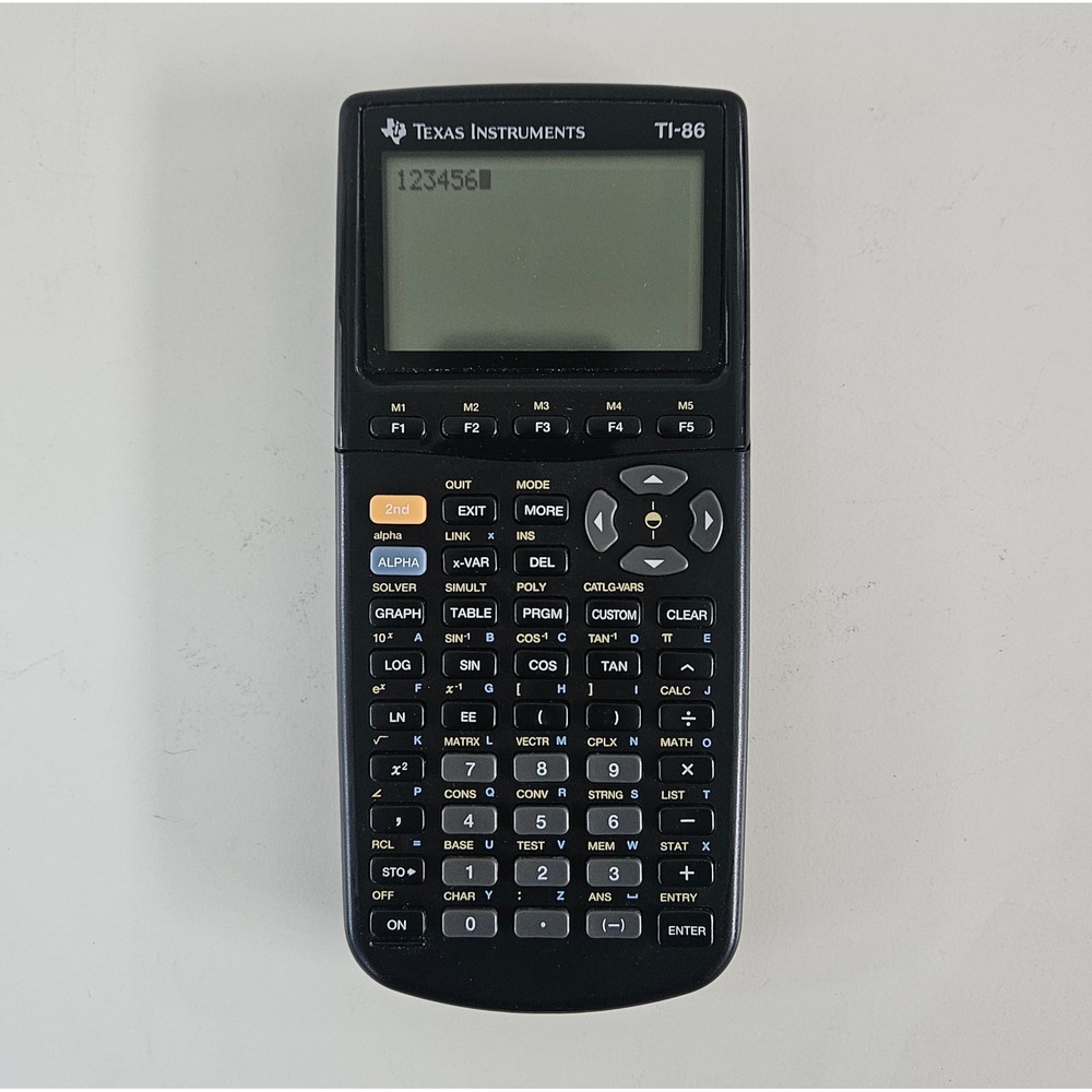 Texas Instruments TI-86 Graphing Calculator Black W/ Case - Tested & Working
